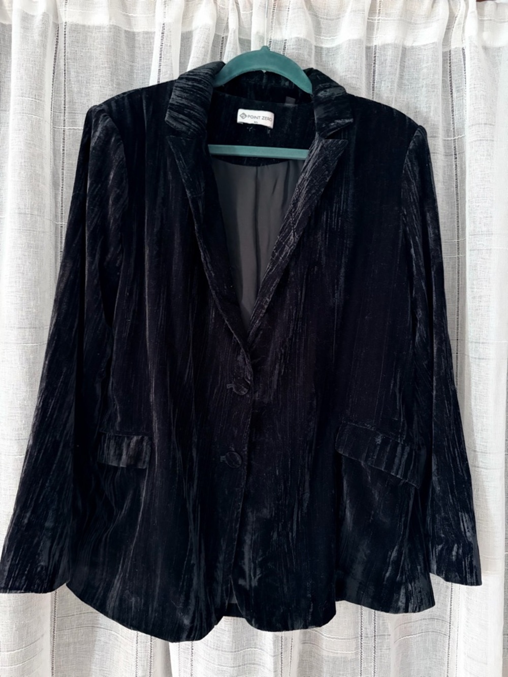 Black Velvet Blazer Jacket Size L